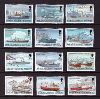 British Antarctic Mnh 1993 Ships Research Vessels Set Stamps