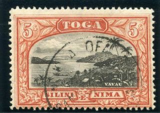 Tonga 1897 Qv 5s Black & Brown - Red (wmk Sideways) Very Fine.  Sg 53a.  Sc 52.
