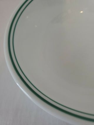 8 Corelle Soup Cereal Salad Bowls White With Double Green Stripe Band