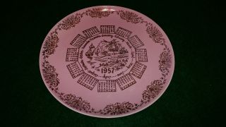 Vintage Stoneware Date Plate Calender Plate 1957 Versatile Taylor Smith Taylor