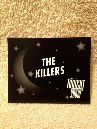 Tonight Show With Jay Leno,  Guest Dressing Room Door Card The Killers