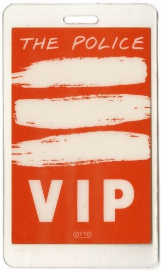 The Police Authentic 1983 Laminated Backstage Pass Synchronicity Tour Sting Vip