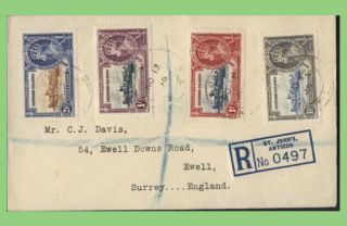 Leeward Islands 1935 Kgv Silver Jubilee Set On Registered Cover To England