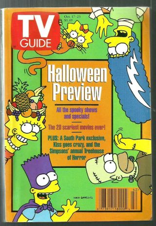 Tv Guide - 10/1998 - Halloween Preview - The Simpsons - Kiss - Leave It To Beaver