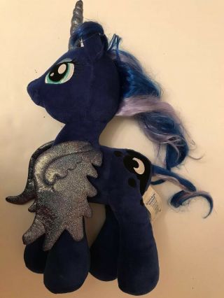 My Little Pony Build A Bear Princess Luna Plush Blue Unicorn Glitter Wings