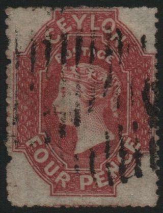 Ceylon - 1861 - 64 4d Rose - Red Sg 30 Good V40220