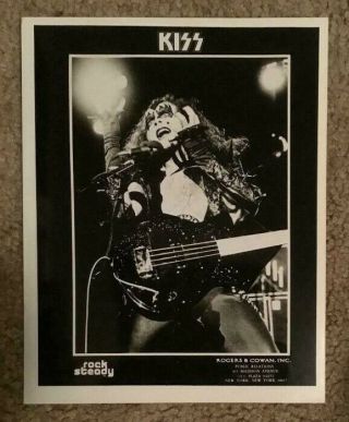 Kiss - 1975 Orig Gene Simmons Promo Photo 8x10 Rogers & Cowen Aucoin - Rock Steady