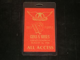 Aerosmith Guns N Roses Deep Purple 1988 Otto All Access Backstage Pass Rare