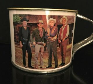 Vintage Bonanza Ponderosa Ranch Nevada Tin Cup Mug The Cartwright 