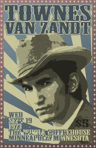 Townes Van Zandt 1973 Tour Poster