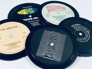 Manchester Music Coasters.  Oasis The Smiths Joy Division Stone Roses Order