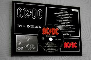 Acdc Back In Black Angus Young Framed Cd Signed Tribute 2