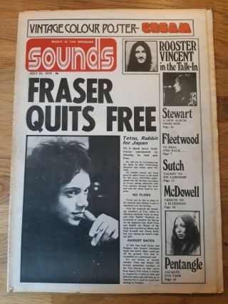 Sounds Music Newspaper July 22nd 1970 To Cover And Cream Poster