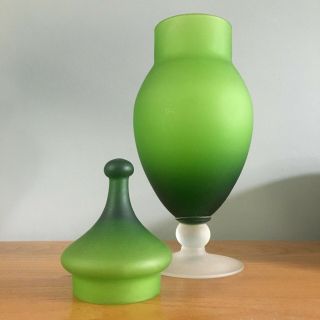 Carlo Moretti Satinato Glass Apothecary Jar Mid 20th Century Italian 1960s 70s