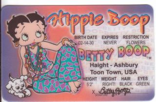 Betty Boop Drivers License Fake Id Card Hippie Haight Ashbury San Francisco Sfo