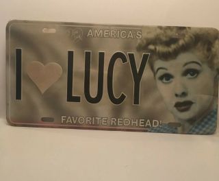 I Love Lucy License Plate Favorite Redhead