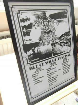 Isle Of Wight Festival 1970 Framed A3 Sized Black&white Poster,  (50 Yrs In Aug) 1
