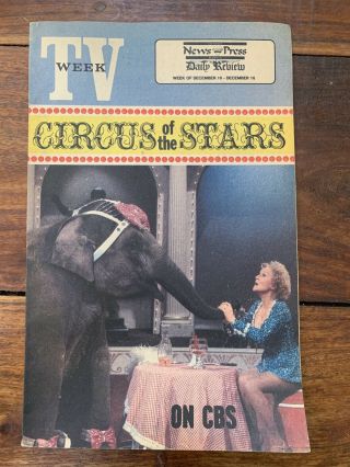 1978 Glendale / Burbank News Press Tv Week Guide Betty White Circus