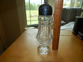 Large Vintage Crystal Clear Glass Sugar Cheese Shaker Ornate