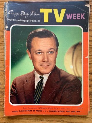 Norman Ross April 30 - May 6 1960 Tv Week Chicago Tribune Local Guide