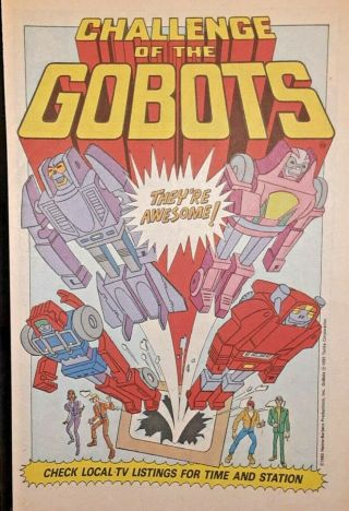 Vintage Tv Print Ad Challenge Of The Gobots Intro Cartoon Advertisement Leader - 1