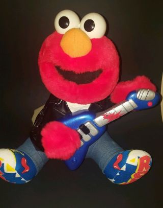 Vtg 1998 Tyco Sesame Street Rock N Roll Elmo Plush Guitar & 2