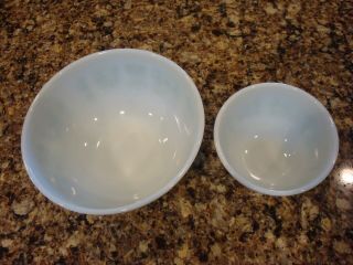 2 PYREX Turquoise Amish Butterprint Nested Mixing Bowls 401 403 2