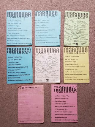 8 1970s Marquee Club London Concert Programmes