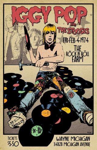 Iggy Pop And The Stooges 1974 Tour Poster