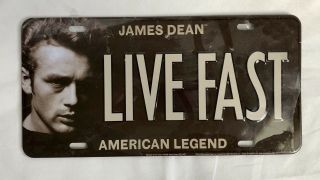James Dean Live Fast American Legend Lisence Plate Shrink Wrapped