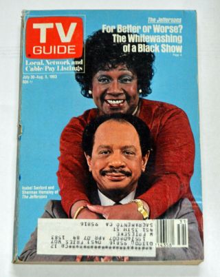 Classic " The Jeffersons " - Isabel Sanford & Sherman Hemsley - 1983 Tv Guide Exc,