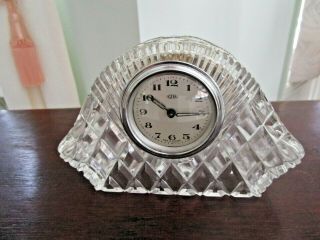 Vintage Crystal Clock Astra Made Germany Bohemian