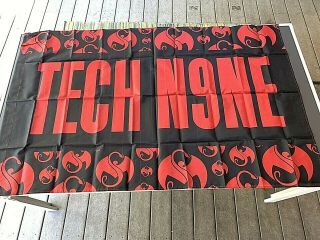 Tech N9ne Banner/flag 36 " By 56 " Black And Red Strange Music In Package