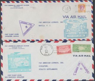 Malaya - Singapore incoming & out going Airmail covers odd slogan cancel etc x 7 2
