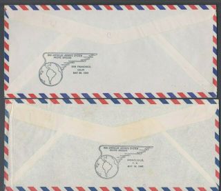 Malaya - Singapore incoming & out going Airmail covers odd slogan cancel etc x 7 3