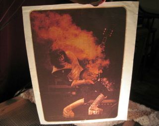 Kiss Aucoin 1978 Iron On Ace Frehley Smokin Guitar Un - With Large Poster