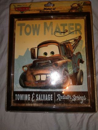 Tow Mater Disney Pixar Cars Towing & Salvage Radiator Springs Vintage Ad Sign