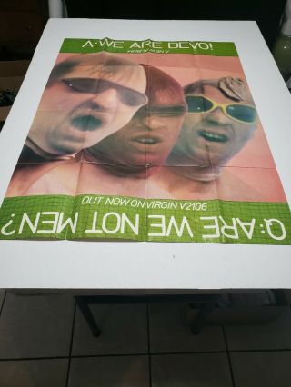 Devo Poster From First Record Promo Rare