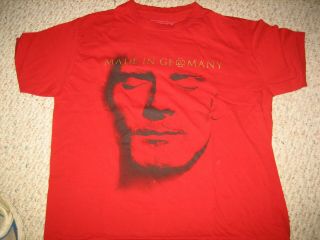 Rammstein - Made In Germany Unique Red Rock Band Shirt (large)