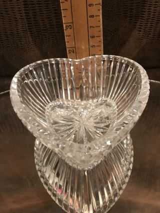 Waterford Cut Glass Crystal Heart Shape Deep Candy Trinket Dish Bowl Signed