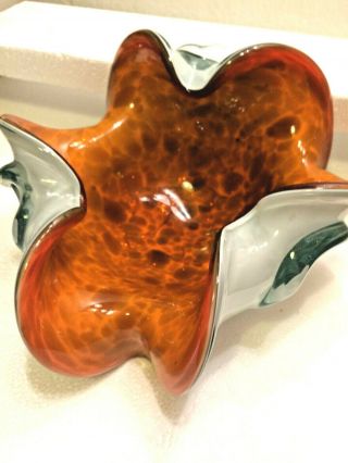 Rare Fratelli Toso Tutti Frutti Murano Art Glass Bowl Mid - Century Modern