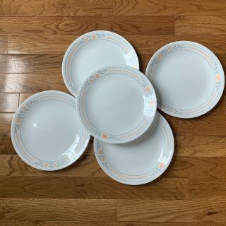 Set Of 5 Corning Corelle Apricot Grove 8 1/2 " Salad Lunch Plates