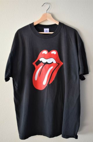 Vintage Rolling Stones Black 1999 Concert T - Shirt Tongue And Lip Size Xl