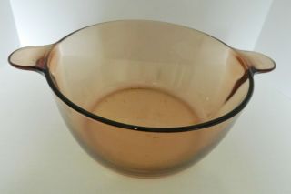 Visions Corning Ware Pyrex Amber 4.  5 Liter Dutch Oven Stock Pot Handled No Lid