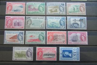 Xl5211: Cayman Islands Complete Qeii Stamp Set To £1 (1953) : Sg148 – 161a