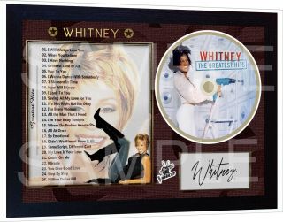 Whitney Houston The Greatest Hits Signed Framed Photo Cd Disc Perfect Gift