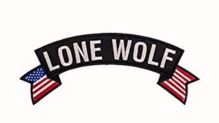 Loan Wolf Motorcycle Flag Rocker Biker Patch - Vest Hat Iron Or Sew 4 " X 1.  25 "