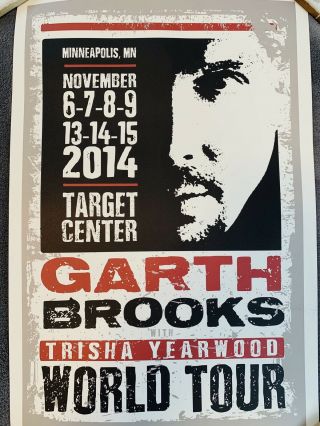 2014 Garth Brooks Trisha Yearwood Tour Concert Poster Target Center Minneapolis