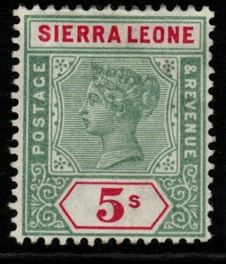 Sierra Leone Sg52 1896 5/= Green & Carmine Heavy Mtd