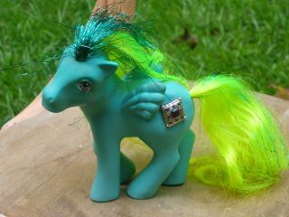 Vintage My Little Pony 1987 Medallion Princess Pristina Blue Tinsel In Mane